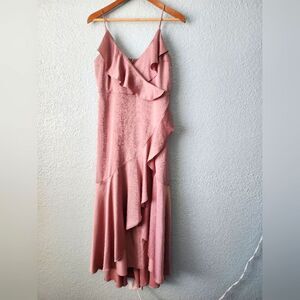 Express Pink Asymmetrical Ruffled Sundress